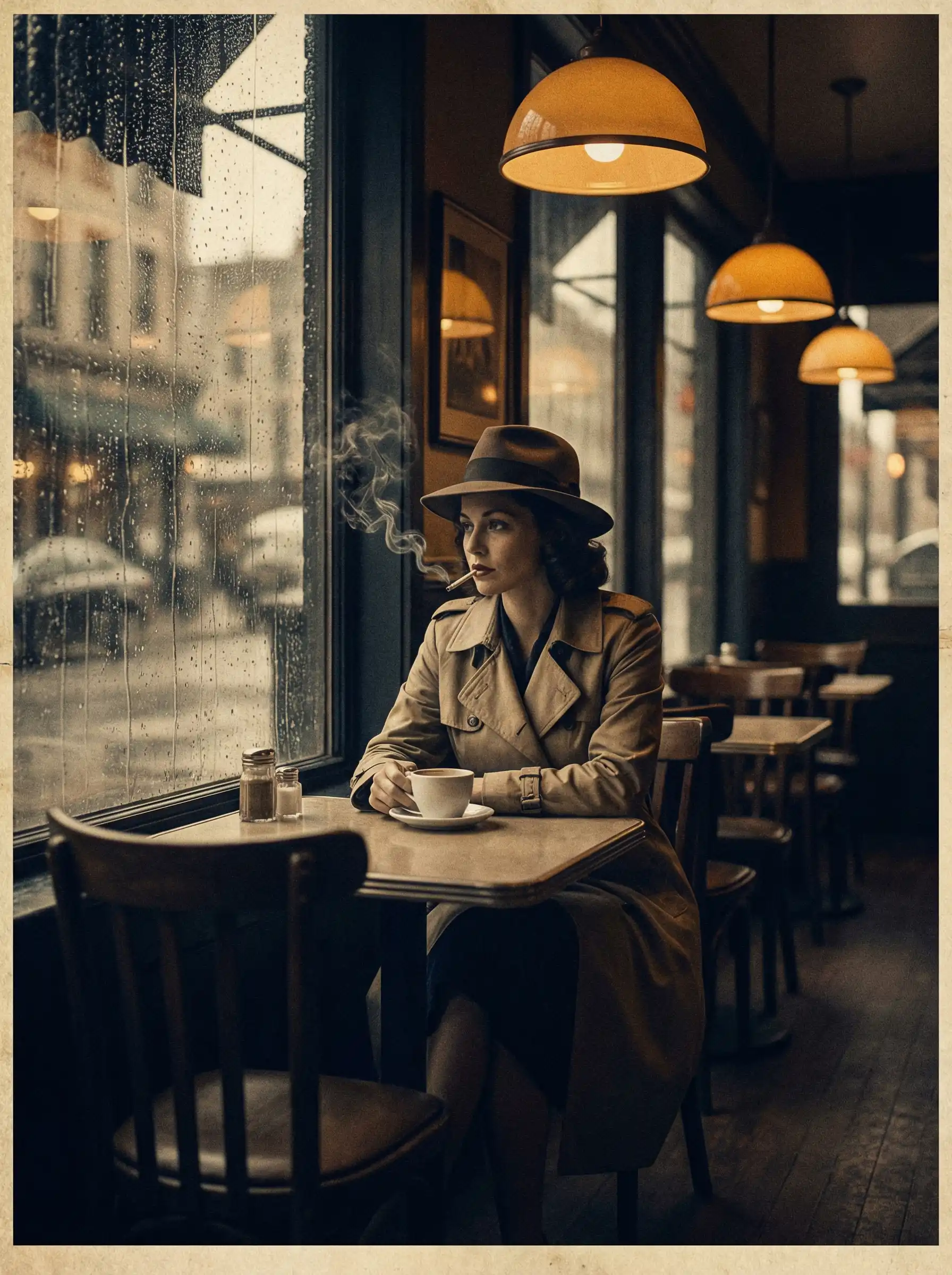 获奖短片《雨中咖啡馆》海报 - 麻豆传媒